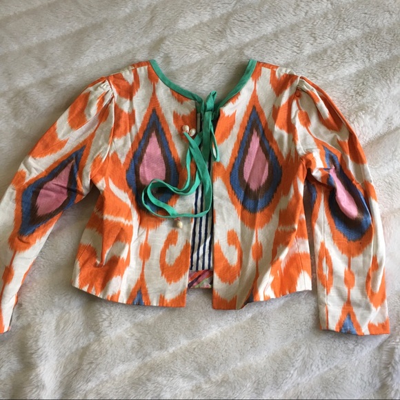 Alix of Bohemia Tops - Alix of Bohemia Ikat Silk Mix Top with open back M